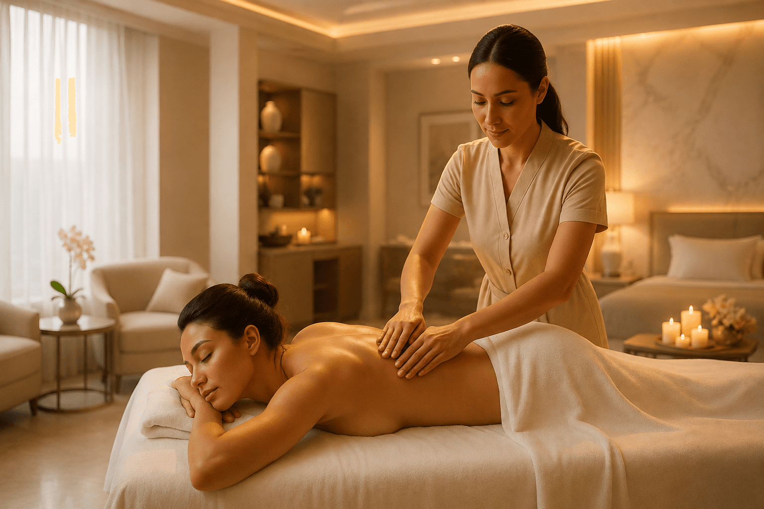 In-home massage ritual in Dubai